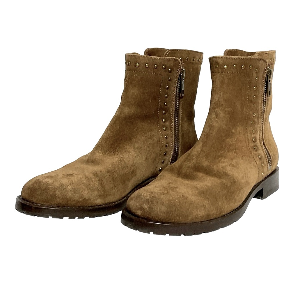 Frye Studded Suede Leather Double Sided Zipper Boots